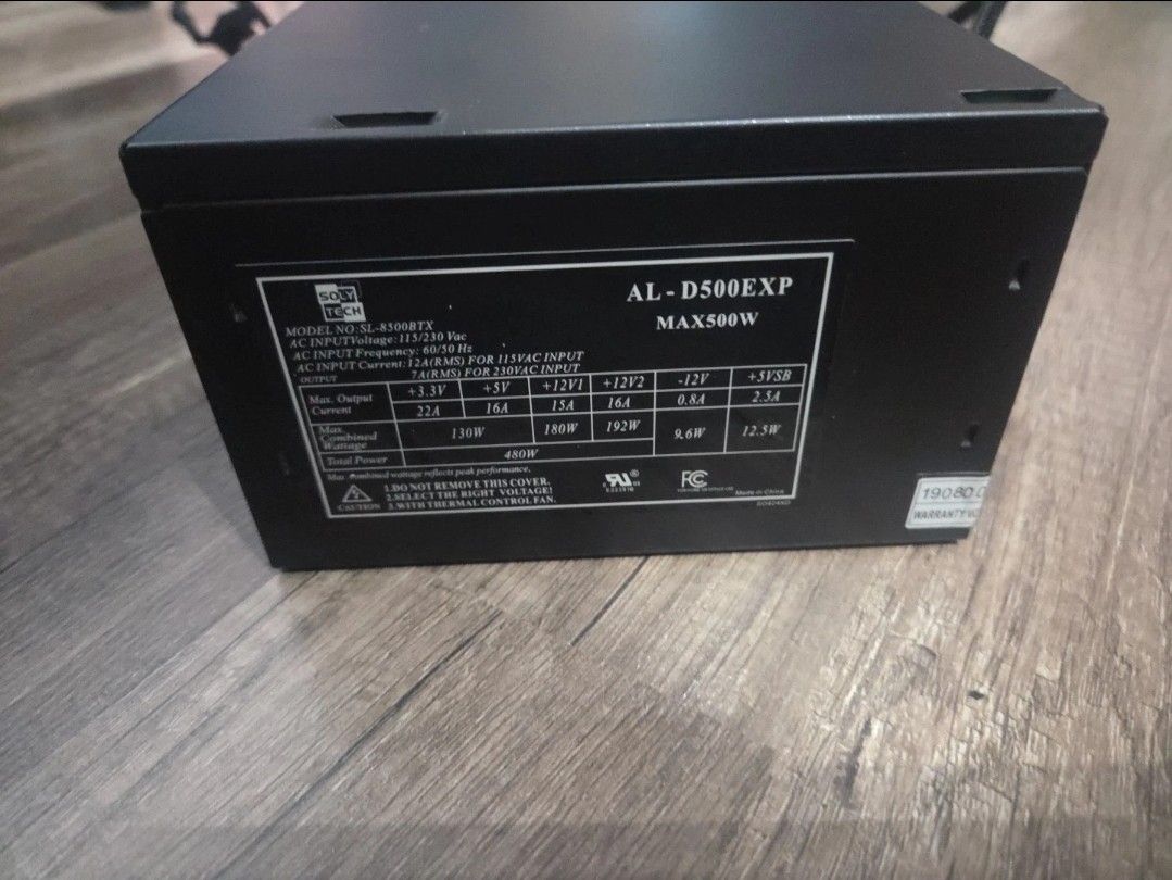 Soly Tech 500W Power Supply SL-8500BTX AL-D500EXP