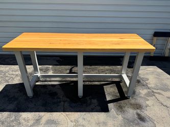 Seville Classics UltraHD 72” Work Bench Table Wood Top
