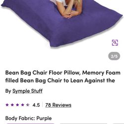 Bean Bag Chair Floor Pillow-brand New
