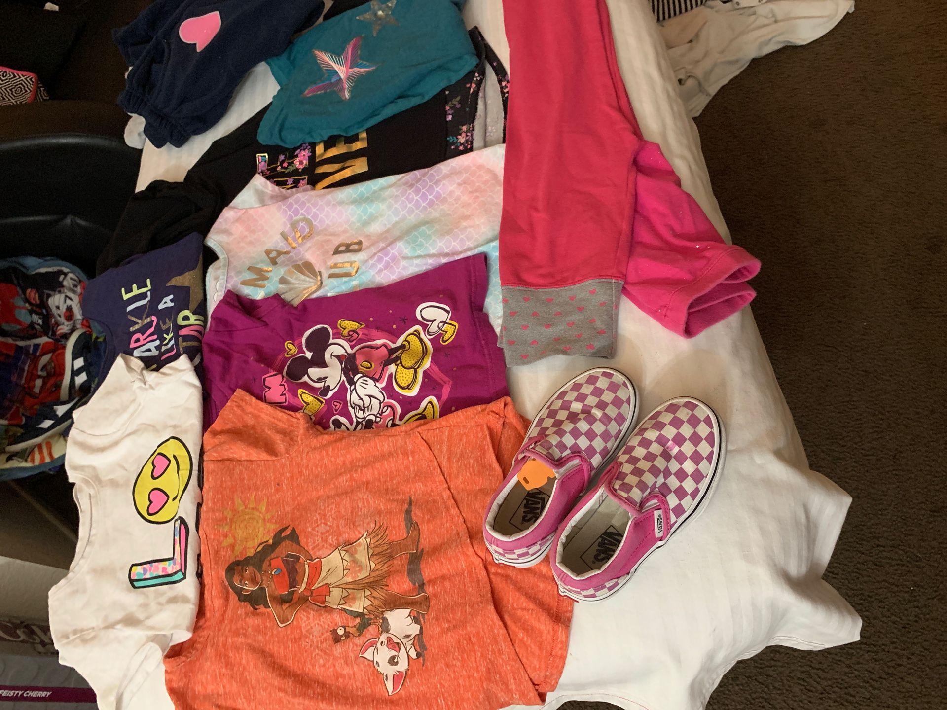 I have clothes for a little girls and boys 4t 5t . I also have lots of shoes brand new shoes