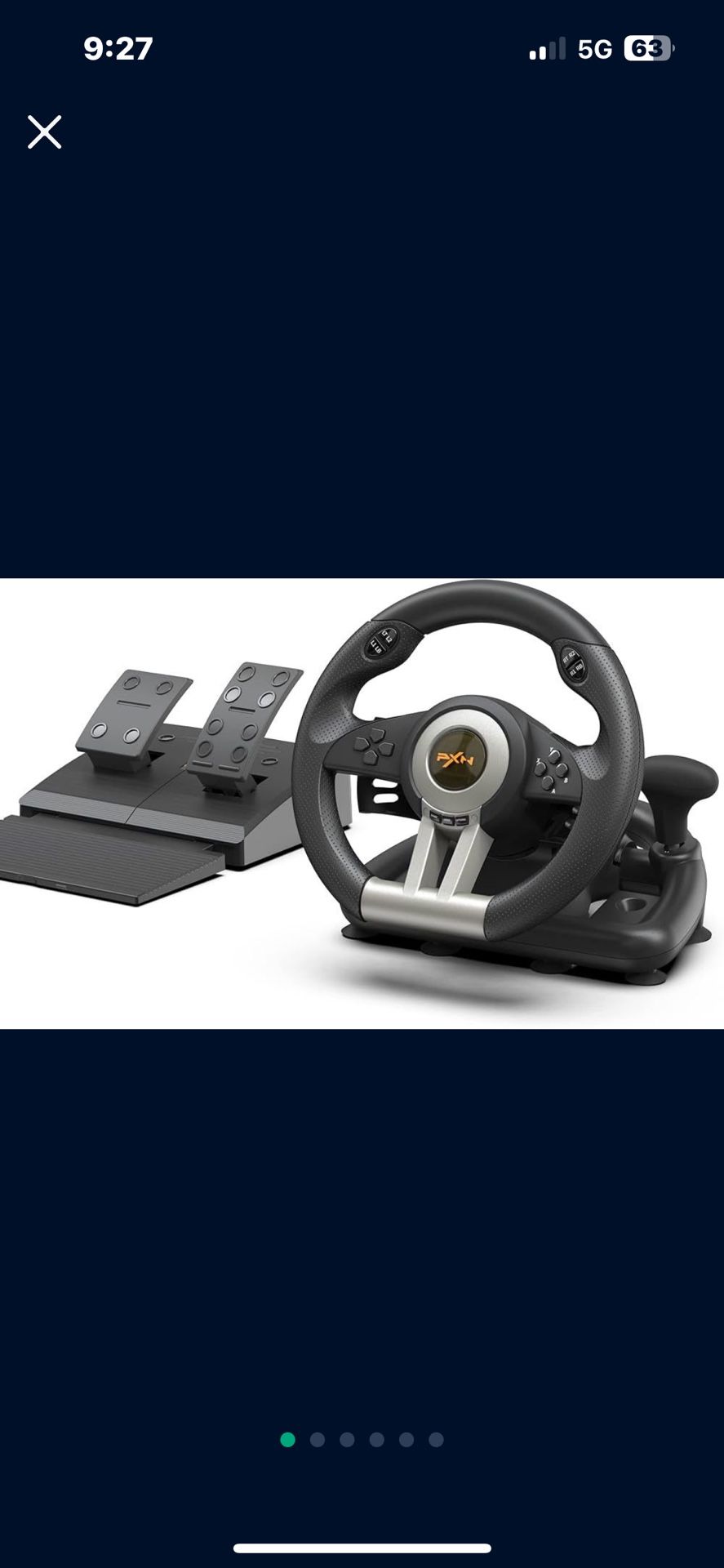 PXN PC Racing Wheel, V3 PRO 180 Degree Universal USB Car Sim Game Steering Wheel with Pedals for Xbox One, Xbox Series S/X PS3, PS4, Switch
