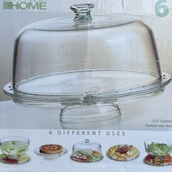 Glass Bowl/Platter With 6 Uses