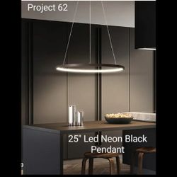 Brand New 25" Led Neon Black Pendant