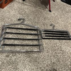 Heavy-Duty Chrome Pants Hangers Lot (9 Total)