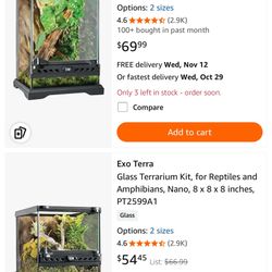 2 Exoterra Tanks.