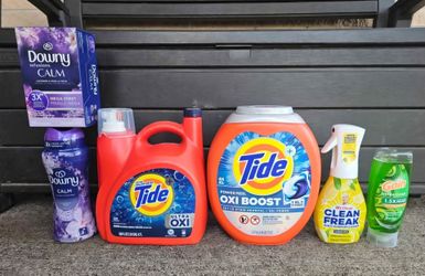 $50 Large Household Cleaning Laundry Bundle Tide Downy Paquete Para Limpieza Lavar Ropa