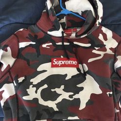 Supreme Red Winter Camo Box Logo