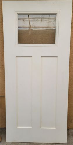 Fiberglass Craftsman-Style Door with Glass Panel