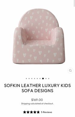 Sofkin Leather Luxury Kids Sofa – Designer Style Mini Couch