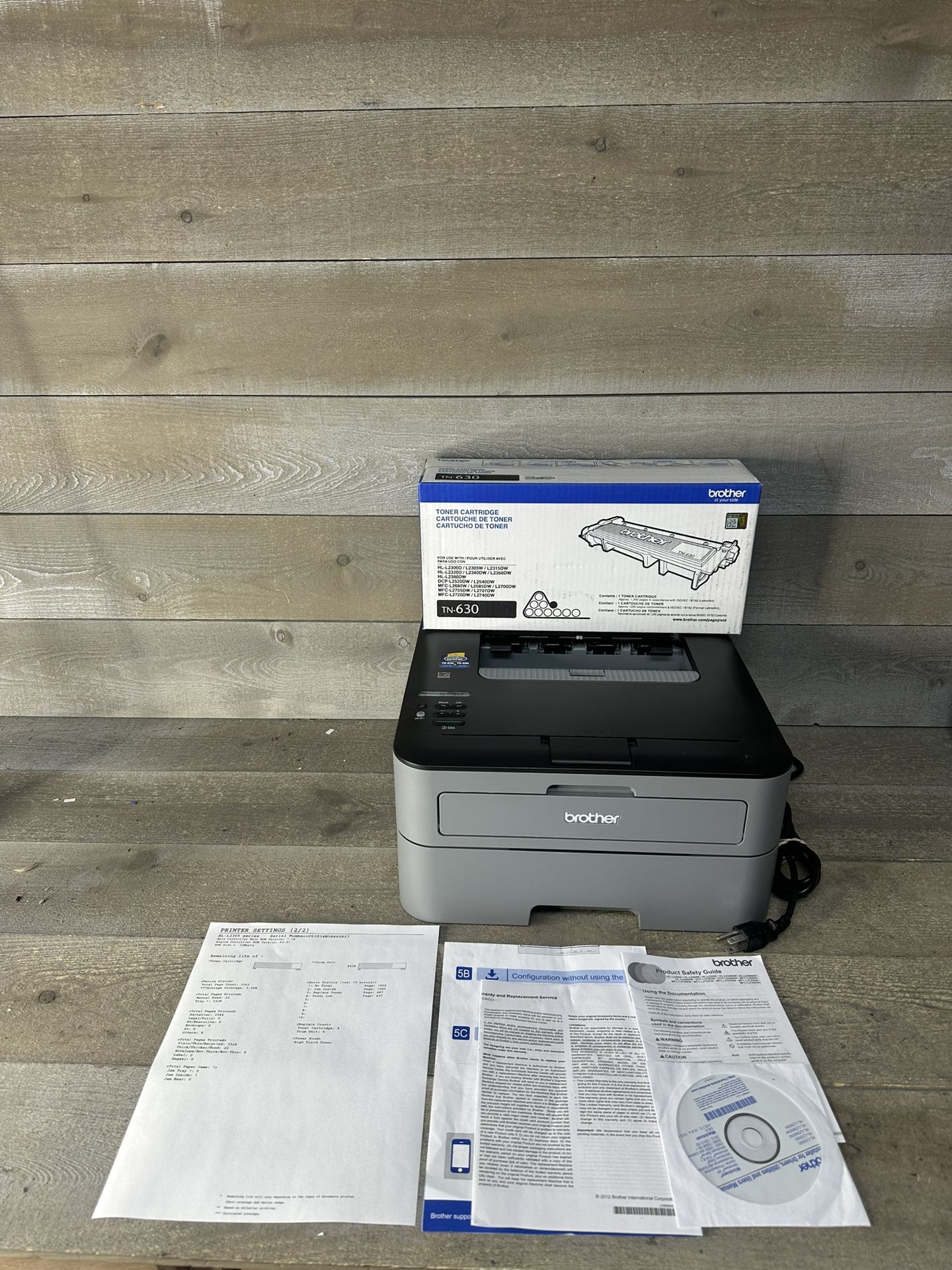 Brother HL-L2305W Monochrome BW Laser Printer W/Toner Wi-Fi Bonus Cartridge