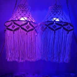 🌸✨ Boho Macramé Lamp Set w/ Smart & Vintage Bulbs ✨🌸