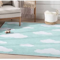 Well Woven 5x7’ Kids Rug Cloud 9 Mint Modern Area Rug