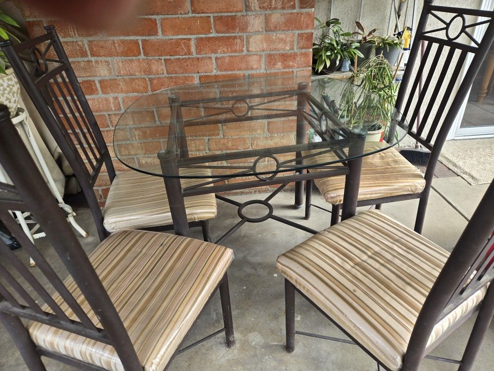 Heavy Duty Iron And Glass Table