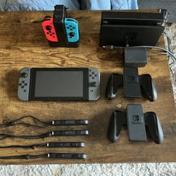 Nintendo Switch + 2 Controllers & Misc. Accessories