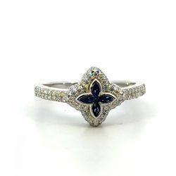 Woman’s Ladies 925 Sterling Silver Moissanite 0.51 CTW Clover Ring Size 7 GP3137005