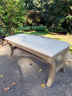 Upholstered Bench with Nailhead Trim