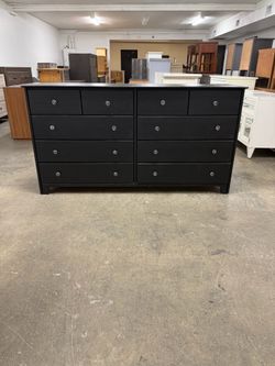 Large Black 10 Drawer Dresser