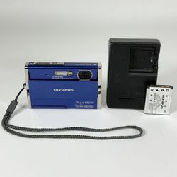Olympus Stylus 1050 SW Blue Waterproof 10.1MP Digital Camera with Charger
