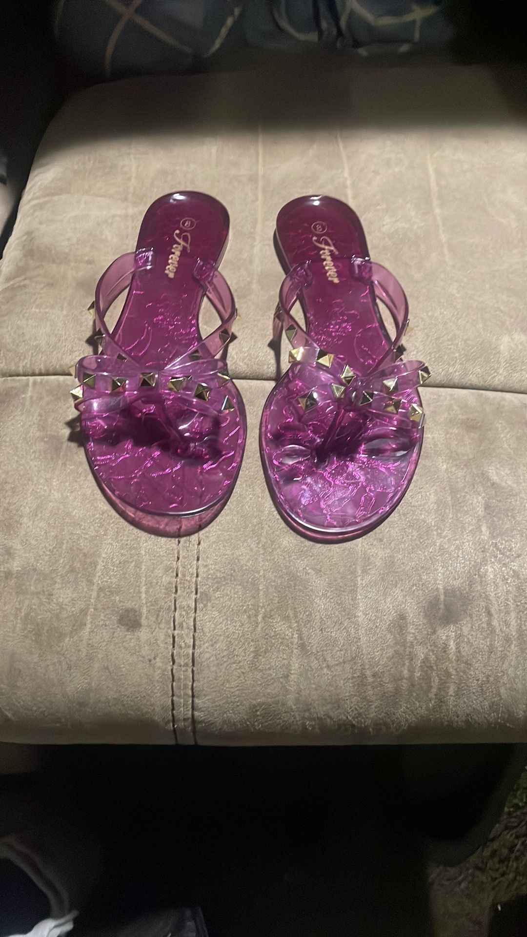 Forever Purple Sandals with Jelly Design