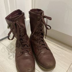 Reddish Brown Leather Boots