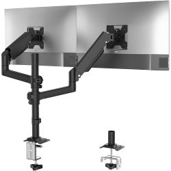 WALI Premium Dual Monitor Desk Mount, Gas Spring, Up to 32 Inch