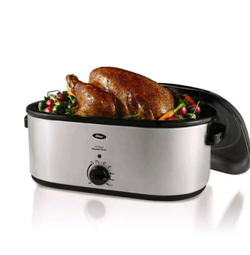 Oster CKSTRS23-SB 22-Quart Roaster Oven with Self-Basting Lid, Stainless Steel