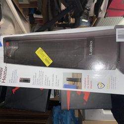Lasko 1500W Oscillating Ceramic Tower Space Heater with Remote, CT22835, Black