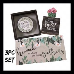 NWT Farmhouse Chic 3pc Home Decor Set
