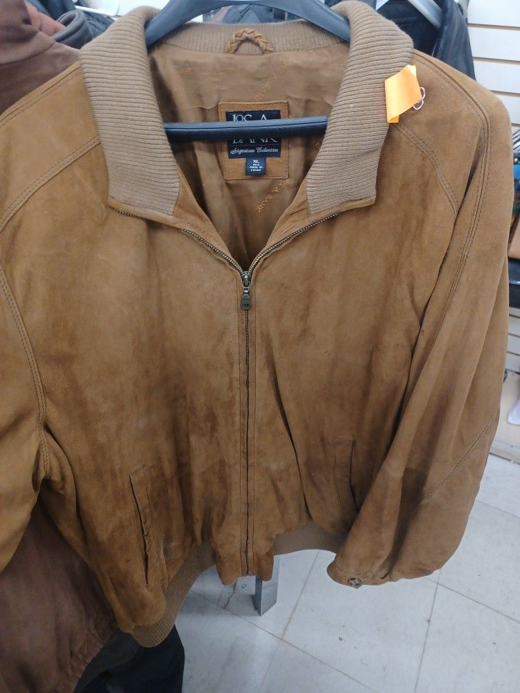 ExLge JOSEPH A BANK Brown Suede Leather Jacket