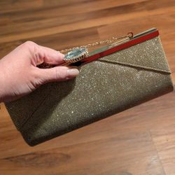 Gold clutch purse