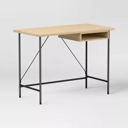 Wood and Metal Writing Desk with Storage - Room Essentials
