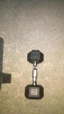 One 10 pound hex rubber dumbbell great condition price is $20