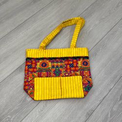 Handmade Embroidered Hand Bag Dual Zipper