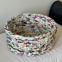 15” Handmade Woven Magazine Paper Basket