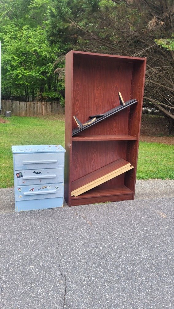 Bookcase, Shelves And Small Dresser