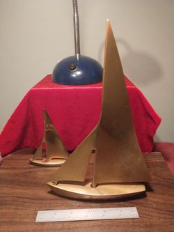 Two Brass Sailboats 