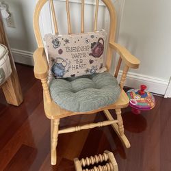 Kid Size Rocking Chair With Foot Roller