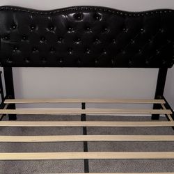 Queen  leather bed frame / headboard for sell in perfect condition 