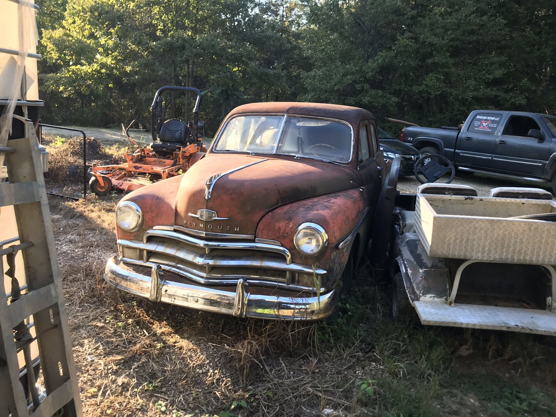 1949 Plymouth Special Deluxe. Completely Original. Missing Radiator. Been Sitting 
