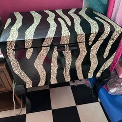 Zebra Print Storage Cabinet / Accent Chest - Great Condition - $75 Cash