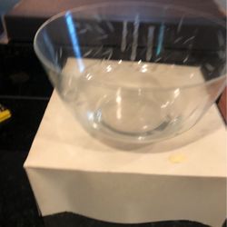 Romania Clear Crystal Bowl With Carving- New