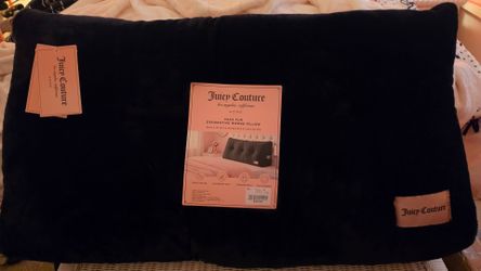Juicy Couture Black Faux Fur Wedge Pillow