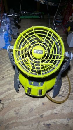 Ryobi fan and mister. 18v. 2 batteries