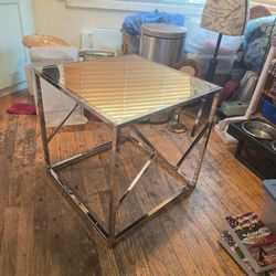 Mirrored Chrome Side Table