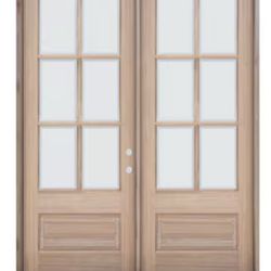 72-in x 96-in x 4-9/16-in Wood Right-hand inswing Unfinished Prehung Commercial/Residential