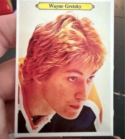 1981 O-Pee-Chee Wayne Gretzky photo card, card #7 of 24, featuring Wayne Gretzky.