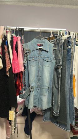 Denim short  jumpsuit (Large)
