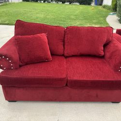 Set Of Red Couches (2)