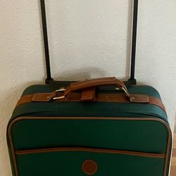Vintage Polo Ralph Lauren Green Rolling Carry On Travel Suitcase