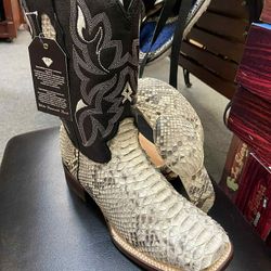 Nuevo set de botas vaqueras de piel original con cinturón para hombre